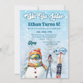 スキー・ヤ・レイター アプレ・スキー ウィンター スノー ボーイズ バースデー 招待状 (正面)