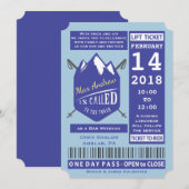 スキー リフト チケット バー バット ミッツヴァー ご招待状 招待状 (正面/裏面)