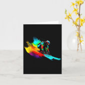 スキー レース レインボー カード (黄色い花)