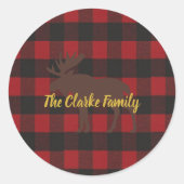 スキー ロッジ ムース バッファロー プライド ホリデー パーティー ラウンドシール (正面)