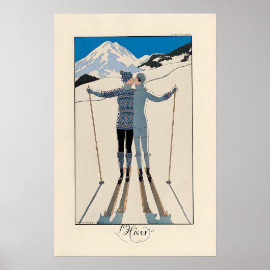 スキー 冬の山 ウィンタースポーツ ポスター (正面)