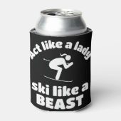 スキー：動物のように女性のスキーのように動作 缶クーラー (缶正面)
