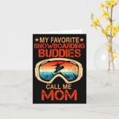 スキー – 私お気に入りののスノーボード仲間が私を呼ぶ カード (黄色い花)