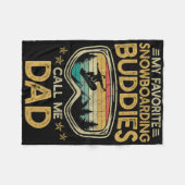 スキー – 私お気に入りののスノーボード仲間が私を呼ぶ フリースブランケット (正面(横))