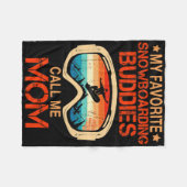 スキー – 私お気に入りののスノーボード仲間が私を呼ぶ フリースブランケット (正面(横))