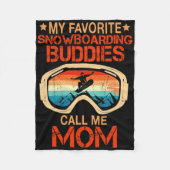 スキー – 私お気に入りののスノーボード仲間が私を呼ぶ フリースブランケット (正面)