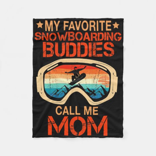 スキー – 私お気に入りののスノーボード仲間が私を呼ぶ フリースブランケット (正面)