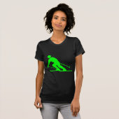 スキー - 緑 Tシャツ (正面フル)