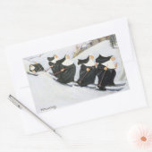 スキー 長方形シール (封筒)