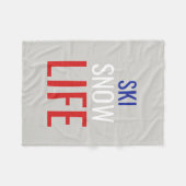 スキー、雪、生命 フリースブランケット (正面(横))