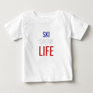 スキー、雪、生活 ベビーTシャツ