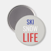 スキー、雪、生活 マグネット (正面/裏面)
