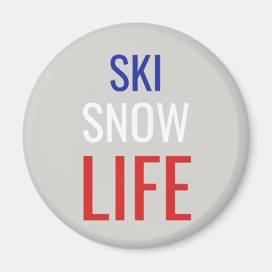 スキー、雪、生活 マグネット (正面)