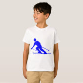 スキー – 青 Tシャツ (正面フル)