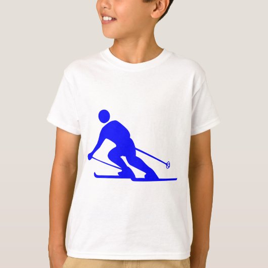 スキー – 青 Tシャツ (正面)