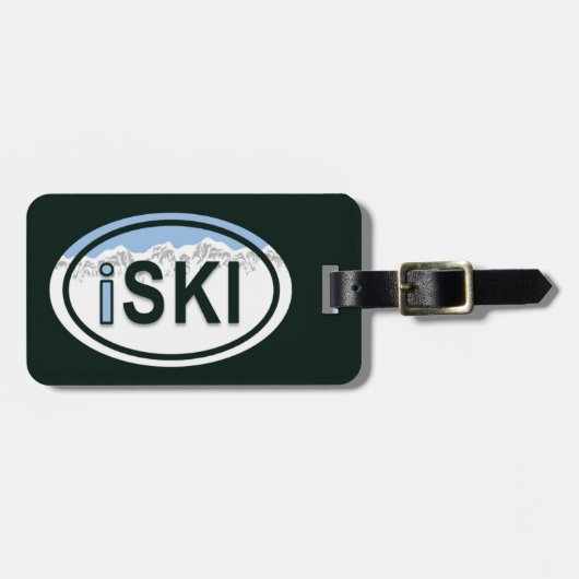 スキー「iSKI」オーバルマウンテン荷物 ラゲッジタグ (正面横)