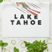 スキー – Ski Lake Tahoe キッチンタオル (折り畳み)