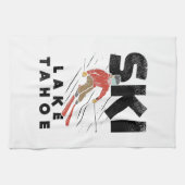 スキー – Ski Lake Tahoe キッチンタオル (横)
