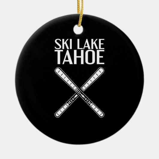 スキー – Ski Lake Tahoe セラミックオーナメント (正面)
