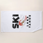 スキー – Ski Lake Tahoe ビーチタオル (正面)