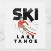 スキー – Ski Lake Tahoe ワインラベル (シングルラベル)