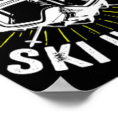 スキーDonT心配スキーハッピースキーウィンタースポーツ ポスター (角)