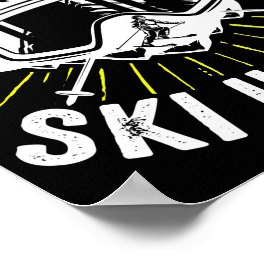 スキーDonT心配スキーハッピースキーウィンタースポーツ ポスター (角)