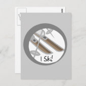 スキーIのTシャツとギフトのペア ポストカード (正面/裏面)