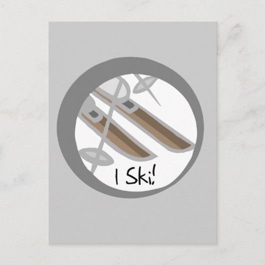 スキーIのTシャツとギフトのペア ポストカード (正面)