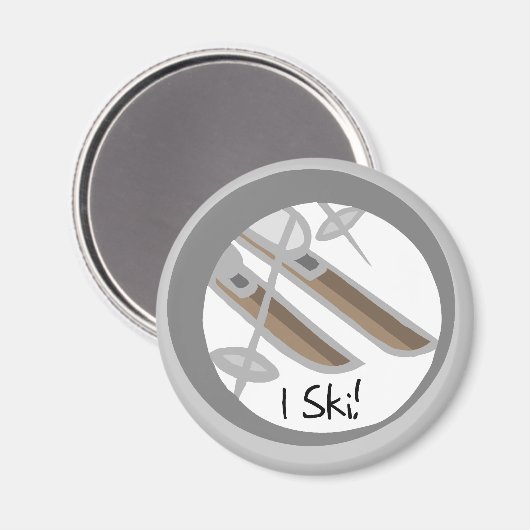 スキーIのTシャツとギフトのペア マグネット (正面/裏面)