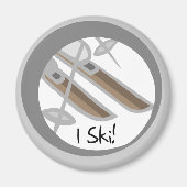 スキーIのTシャツとギフトのペア マグネット (正面)