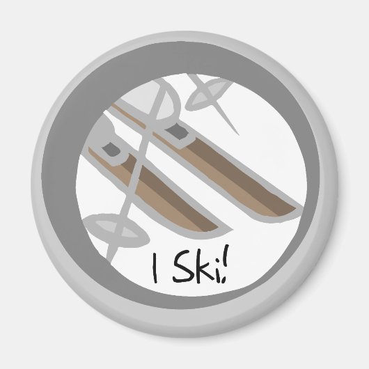 スキーIのTシャツとギフトのペア マグネット (正面)