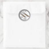 スキーIのTシャツとギフトのペア ラウンドシール (バッグ)