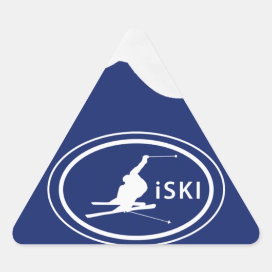 スキーiSKIオーバルマウンテンラベル 三角形シール (正面)
