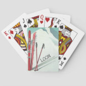 スキーNHルーンマウンテンヴィンテージイラストレーション トランプ (裏面)