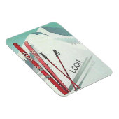 スキーNHルーンマウンテンヴィンテージスキーアート マグネット (右側)