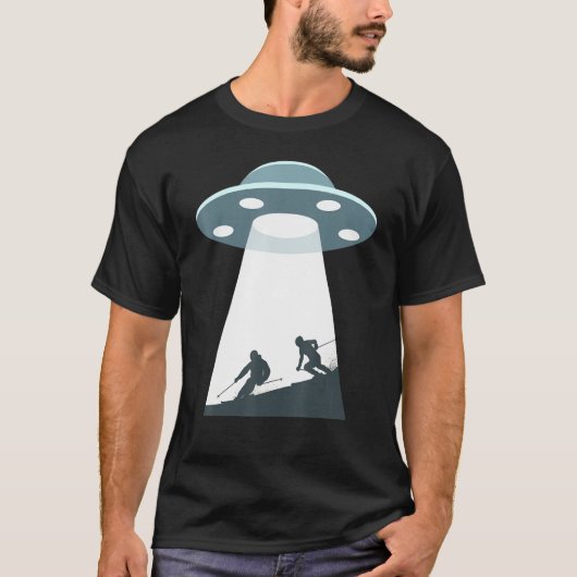 スキーUfoカッコいいスノースキーヤー Tシャツ (正面)