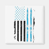 スキーUSA |スキー場スキーヤーギフトアイディア マグネット (正面)