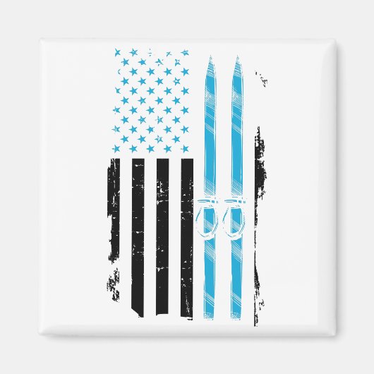 スキーUSA |スキー場スキーヤーギフトアイディア マグネット (正面)