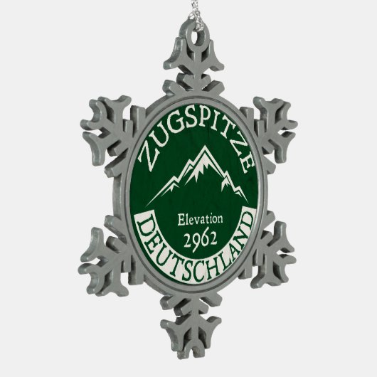 スキーZugspitzeドイツのスキードイツ スノーフレークピューターオーナメント (左)