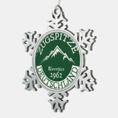 スキーZugspitzeドイツのスキードイツ スノーフレークピューターオーナメント (右)