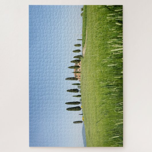 スギおよびムギが付いているタスカニーの農家 ジグソーパズル (縦)