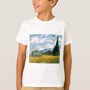 スギが付いているフィンセント・ファン・ゴッホのWheatfield Tシャツ