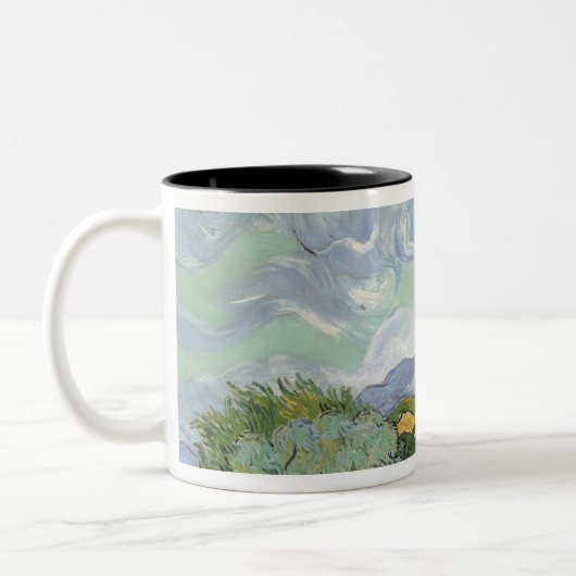 スギが付いているフィンセント・ファン・ゴッホ|のWheatfield、1889年 ツートーンマグカップ (左)