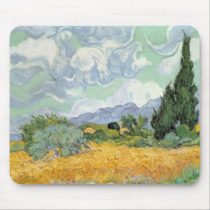スギが付いているフィンセント・ファン・ゴッホ のWheatfield、1889年 マウスパッド