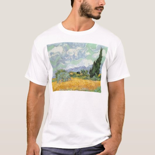 スギが付いているフィンセント・ファン・ゴッホ|のWheatfield、1889年 Tシャツ (正面)