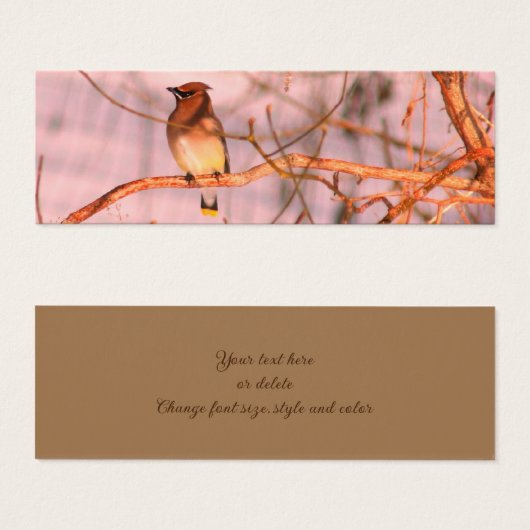 スギの羽ばたき鳥の自然ミニブックマーク (正面&裏面)