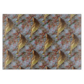 スギの羽ばたき鳥自然アートパターン カッティングボード (正面)