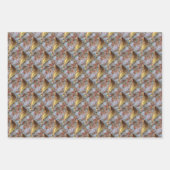 スギの羽ばたき鳥自然アートパターン ラッピングペーパーシート (正面)