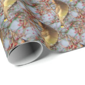 スギの羽ばたき鳥自然アートパターン ラッピングペーパー (ロールコーナー)